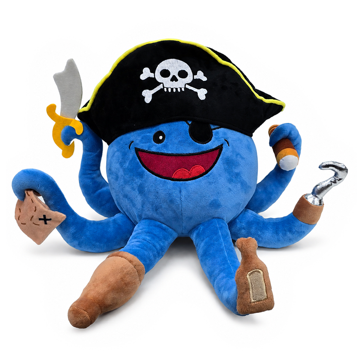 Captain Wavy Jones the Pirate Octopus Plushie, Cute 11" Sea Adventure Stuffed Animal Gift for Boys and Girls