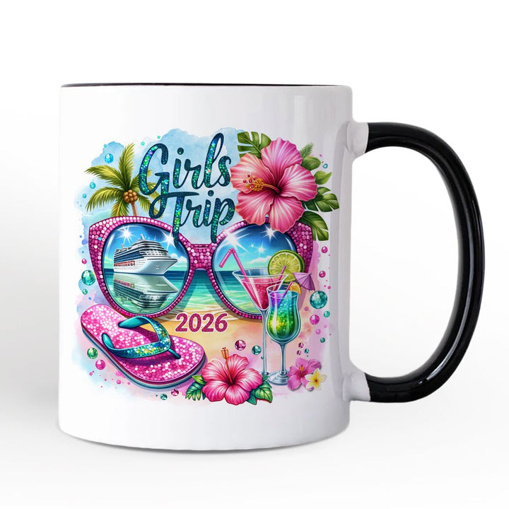 Cruise Girls Trip 2026 Mug, Vacation Tropical Gift Personalized Ceramic Mug OrnamentallyYou 