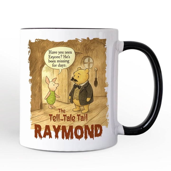 Edgar Allan Winnie-the-Pooh Personalized Mug, 1926 A.A. Milne Vintage Halloween Gift with Custom Name Personalized Ceramic Mug OrnamentallyYou Black Handle Non-Custom 