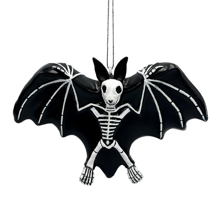 Gothic Bat Skeleton Handcrafted Glass Ornament, Horror Tree Halloween Decor Glass Ornament OrnamentallyYou 