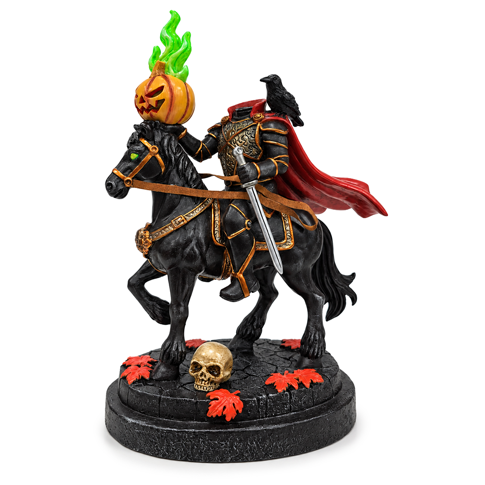 (PRE-ORDER) Headless Horseman Sleepy Hollow LED Lighted Statue, 9" Hauntingly Halloween Decoration Figurines