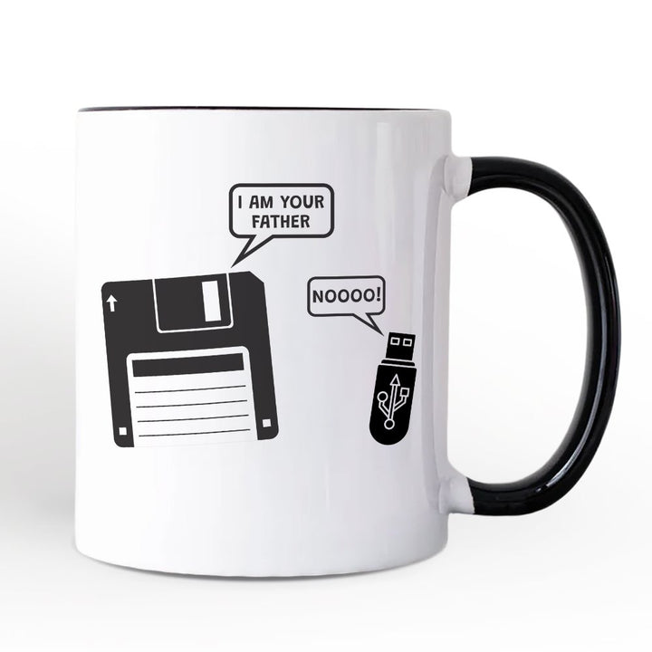 I Am Your Father Floppy Disk Mug, Funny USB Retro Dad Computer Nerd Gift Personalized Ceramic Mug OrnamentallyYou 