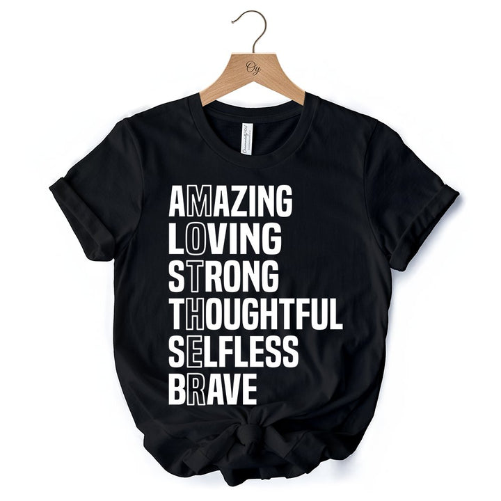 Inspirational Mom T-Shirt, Definition Black Tee for Brave and Thoughtful Mothers T-Shirts OrnamentallyYou 