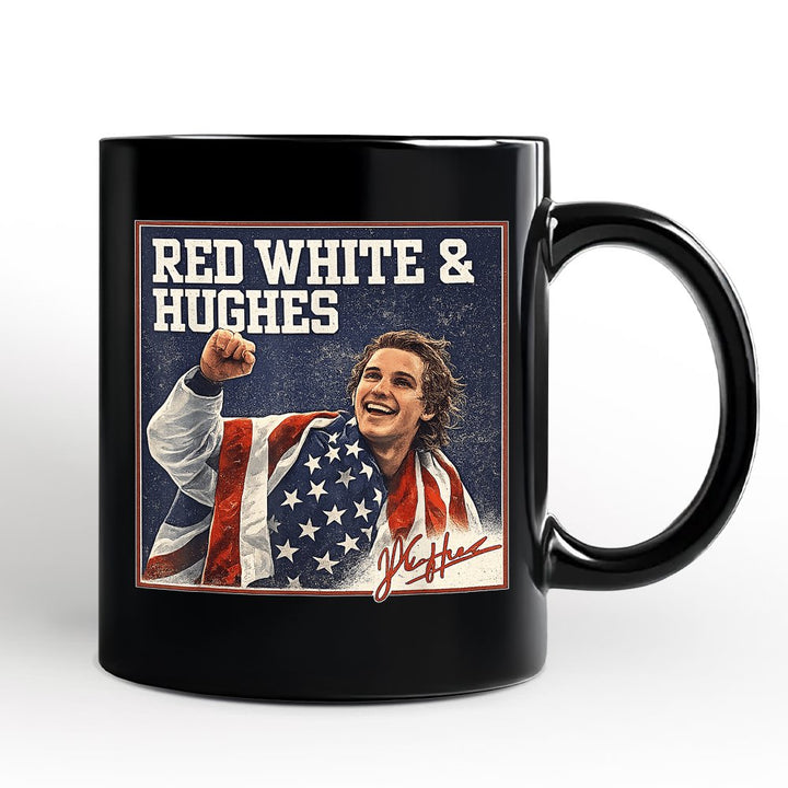 Jack Hughes USA Gold Hockey Mug, American Sport Pride Tee Gift Personalized Ceramic Mug OrnamentallyYou 