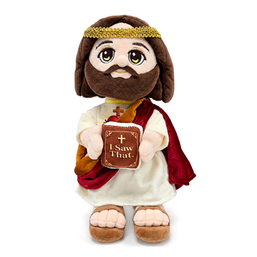 Jesus Plush Toy with “I Saw That” Book, 12" Christian Stuffed Doll Religious Gift for Faith and Family