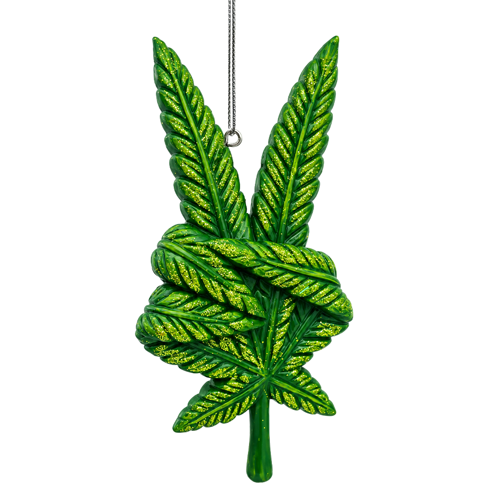 (PRE-ORDER) Leaf Peace Sign Resin Ornament, Weedmas Christmas Tree Decor