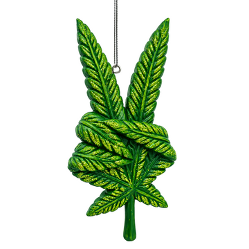 (PRE-ORDER) Leaf Peace Sign Resin Ornament, Weedmas Christmas Tree Decor