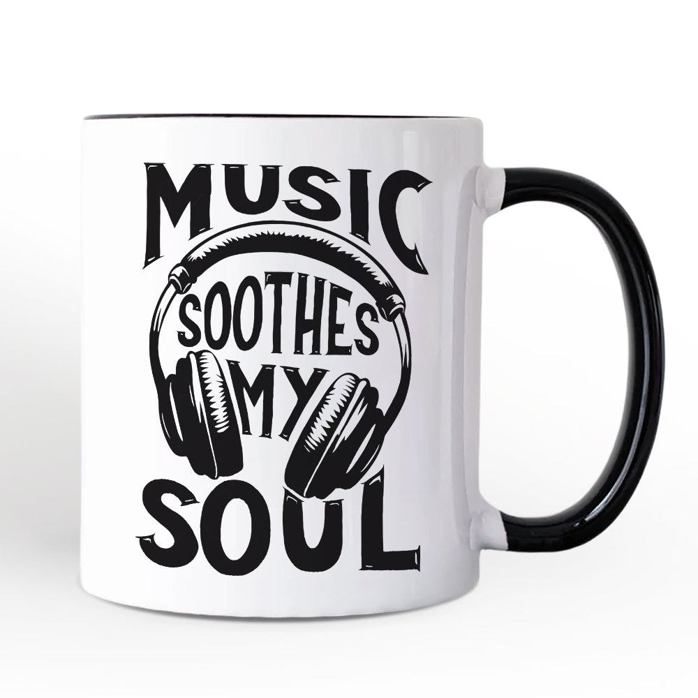 Music Soothes My Soul Mug, Festival Concert Gift Personalized Ceramic Mug OrnamentallyYou 