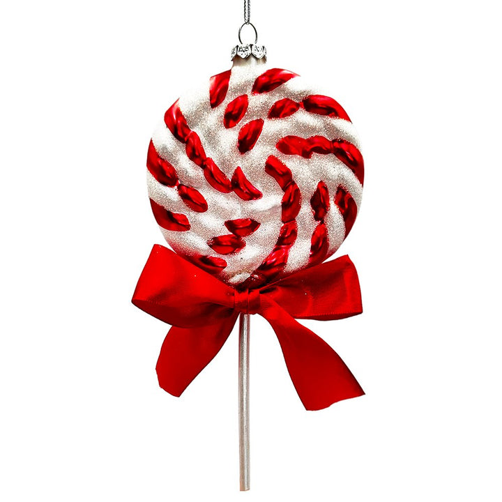 Red Swirl Candycane Lollipop Glass Christmas Ornament Glass Ornament OrnamentallyYou 