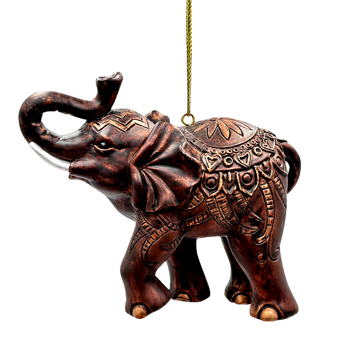 (Pre-Order) Boho Elephant Ornament, Exotic Resin Christmas Tree Decor