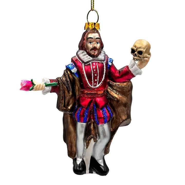 (Pre-Order) The Melancholy Prince William Shakespeare Glass Ornament, Unique Renaissance Italy Christmas Decor Glass Ornament OrnamentallyYou 