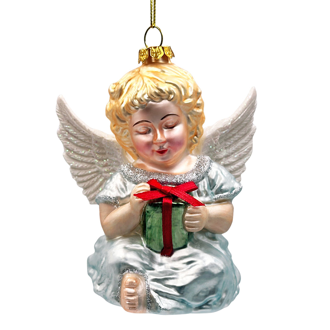 Vintage Angel Handpainted Classic Glass Christmas Ornament, Sentimental Faith Gift Glass Ornament OrnamentallyYou 