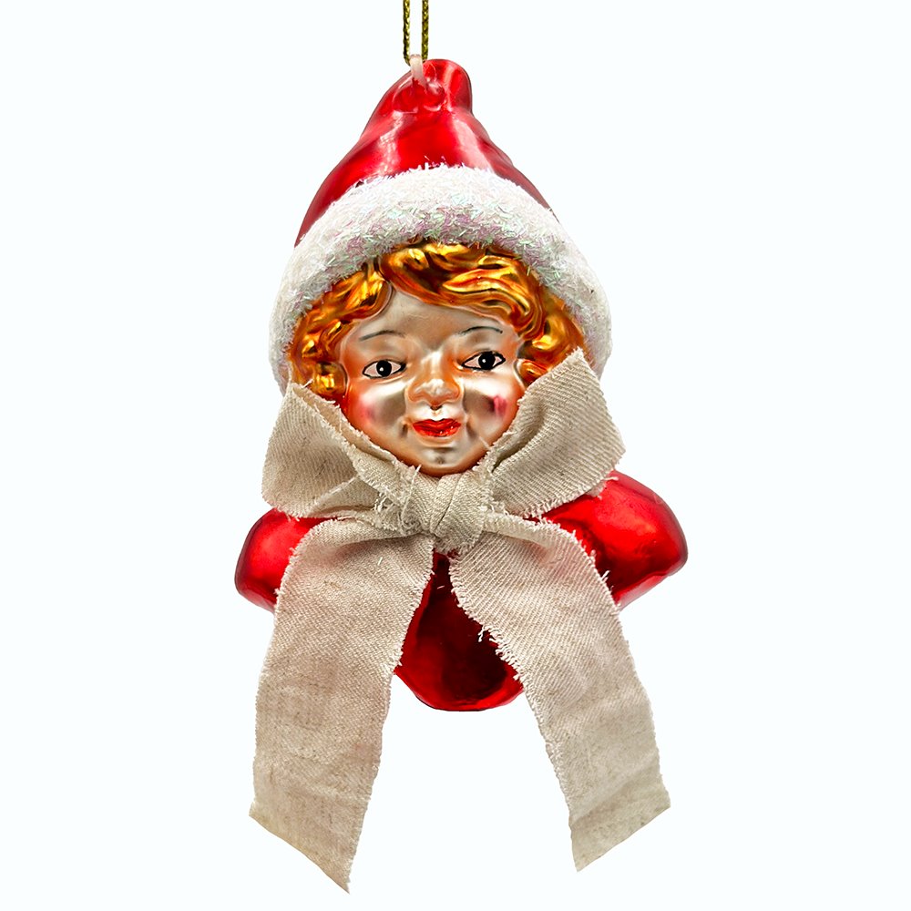 Vintage Victorian Girl Glass Christmas Ornament, Adorable Doll and Retro Holiday Decor Glass Ornament OrnamentallyYou 