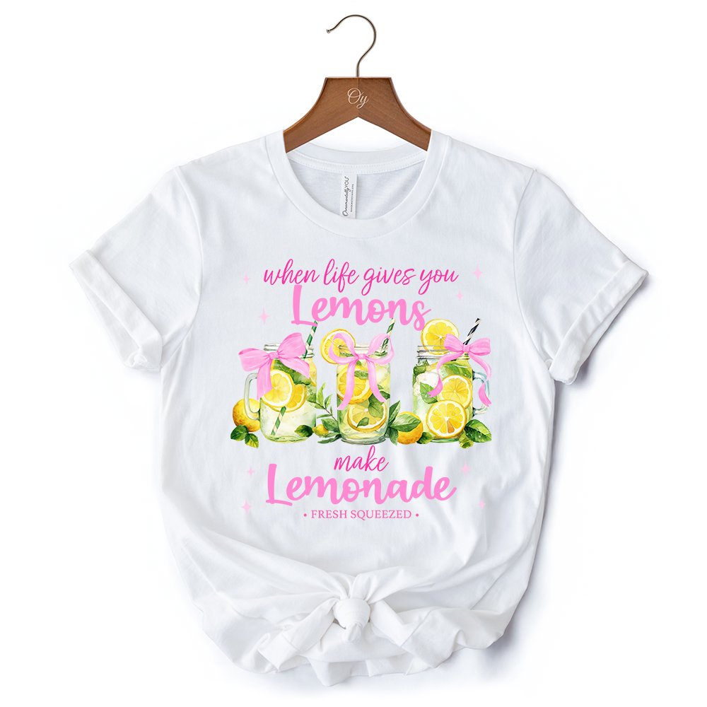 When Life Gives You Lemons Make Lemonade T-Shirt, Coquette White, Natural and Black Summer Girl Tee T-Shirts OrnamentallyYou 