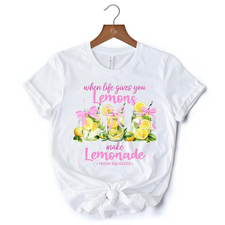 When Life Gives You Lemons Make Lemonade T-Shirt, Coquette White, Natural and Black Summer Girl Tee T-Shirts OrnamentallyYou 