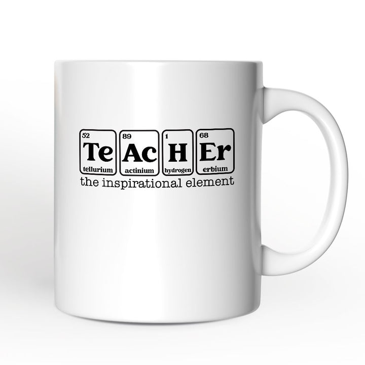 Teacher The Inspirational Element Personalized Mug, Periodic Table Appreciation Gift with Custom Name Personalized Ceramic Mug OrnamentallyYou 