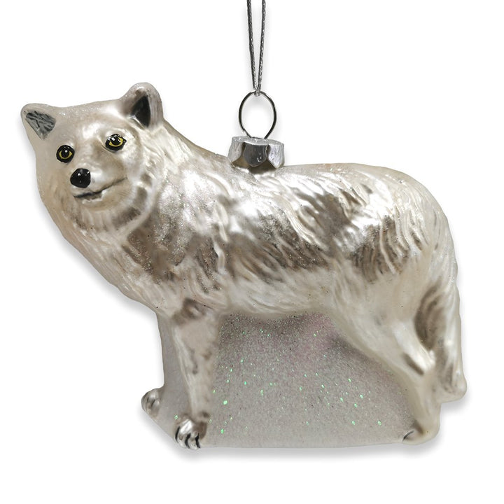 Arctic Winter Wolf Christmas Ornament Glass Ornament OrnamentallyYou 