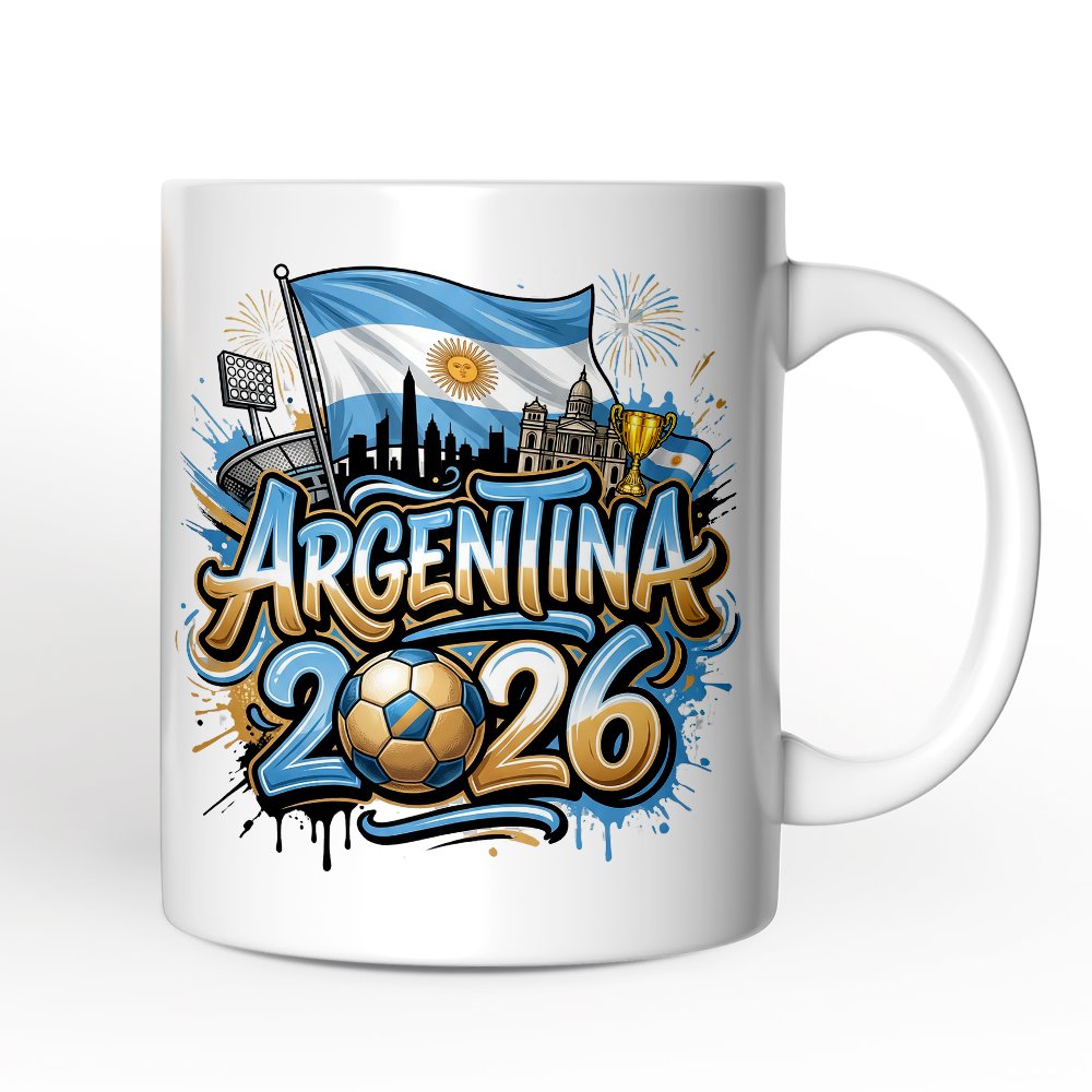 Argentina 2026 Soccer Cup Global Championship Mug, Football Fans Gift Personalized Ceramic Mug OrnamentallyYou 