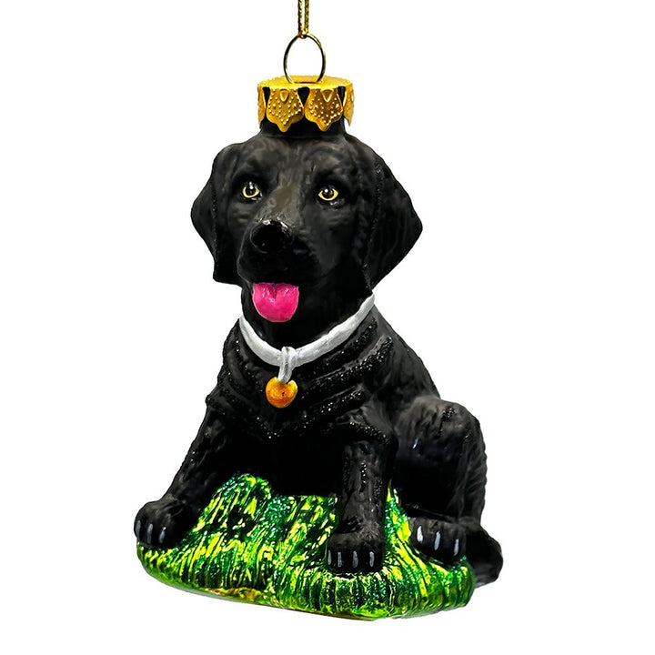 Black Lab Glass Christmas Ornament, Labrador Retriever Dog Gift Glass Ornament OrnamentallyYou 