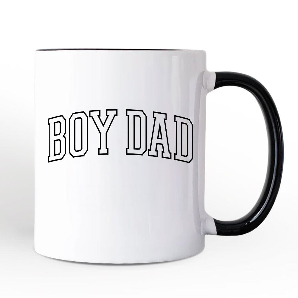Boy Dad Varsity Mug, Father's Day Gift Personalized Ceramic Mug OrnamentallyYou 
