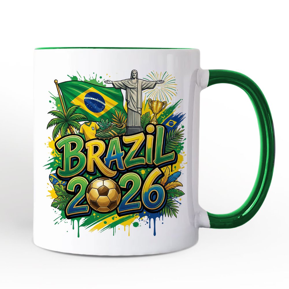 Brazil 2026 Soccer Cup Global Championship Mug, Football Fans Gift Personalized Ceramic Mug OrnamentallyYou 