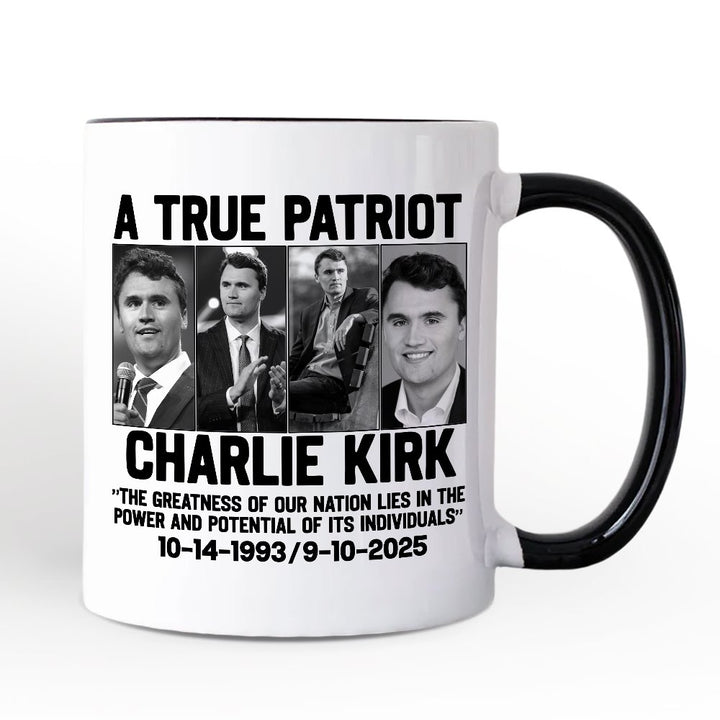 Charlie Kirk American Mug, Made in the USA Memorial Gift Personalized Ceramic Mug OrnamentallyYou 