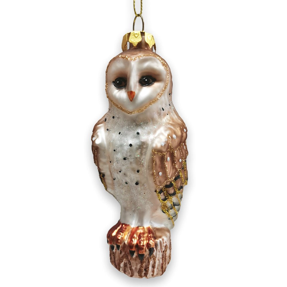 Classic Barn Owl Glass Christmas Ornament Glass Ornament OrnamentallyYou 