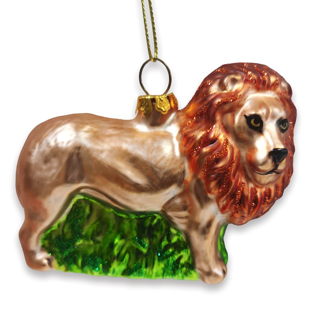 Exotic Safari Lion Glass Christmas Ornament Glass Ornament OrnamentallyYou 