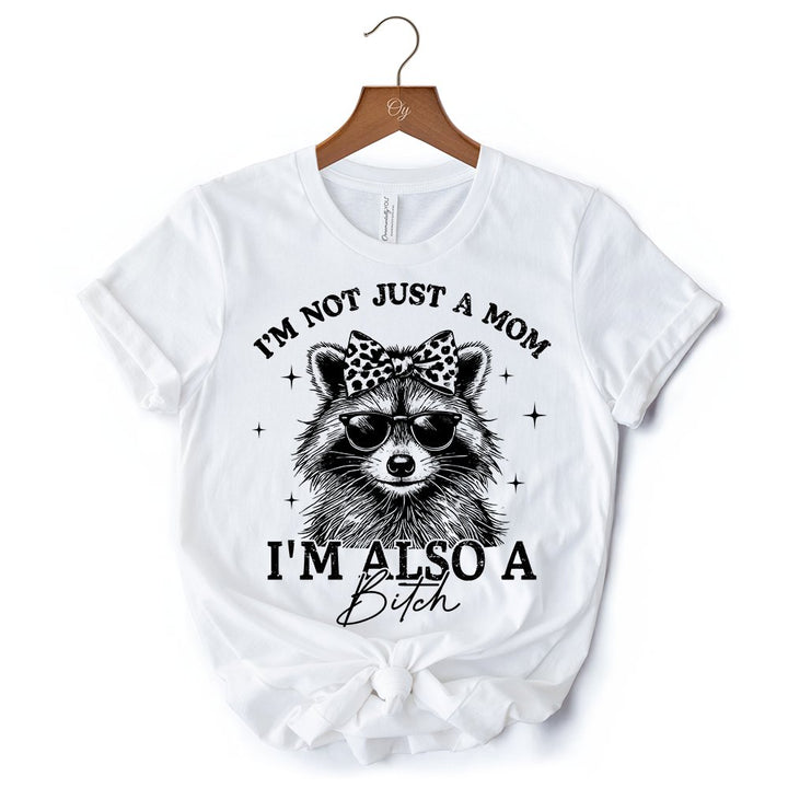 Not Just a Mom Raccoon T-Shirt, Retro White Tee for Sarcastic and Unapologetic Mothers T-Shirts OrnamentallyYou 