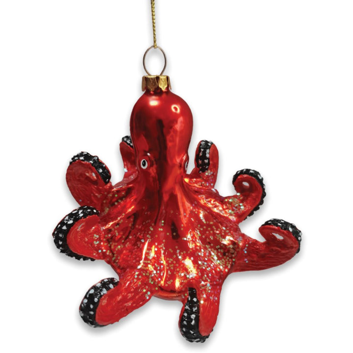 Pacific Octopus Blown Glass Christmas Ornament, Sea Animal Creature Glass Ornament OrnamentallyYou 