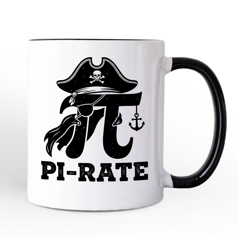 Pi 3.14 Pirate Mug, Funny Math Pun Pi Day Gift Personalized Ceramic Mug OrnamentallyYou 
