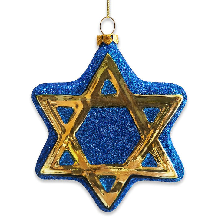 Star of David Glass Christmas Ornament, Jewish Holiday Hannukah Tree Gift Glass Ornament OrnamentallyYou 