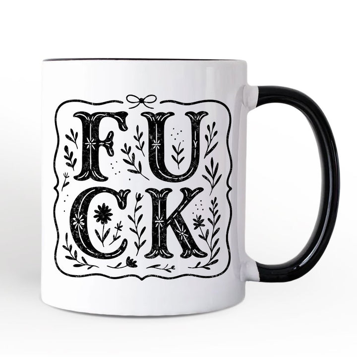 Sweary Wildflower Adult Humor Mug, Western Boho Sassy Gift Personalized Ceramic Mug OrnamentallyYou 