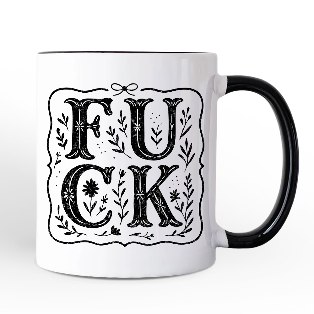 Sweary Wildflower Adult Humor Mug, Western Boho Sassy Gift