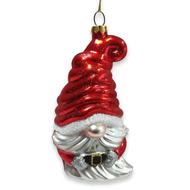 Vibrant Santa Gnome Glass Christmas Ornament Glass Ornament OrnamentallyYou 