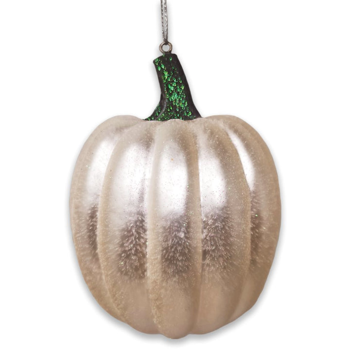 White Pumpkin Glass Christmas Ornament Glass Ornament OrnamentallyYou 