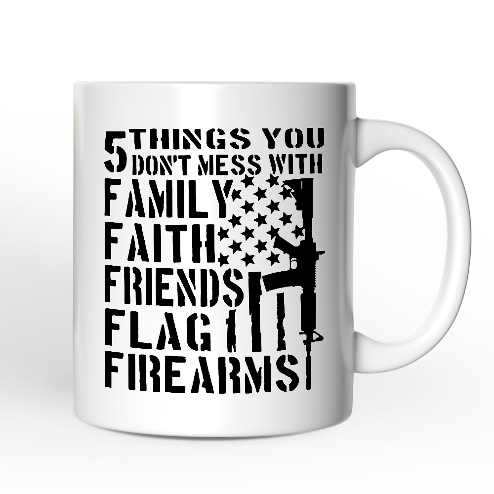 5 Things You Don’t Mess With Dad Personalized Mug, Patriotic Father Gift with Custom Name