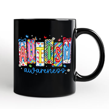 Autism Awareness Support Mug, Colorful Spectrum Gift Personalized Ceramic Mug OrnamentallyYou 