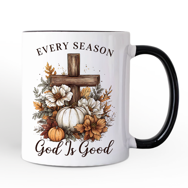 Christian Floral Pumpkin Mug, Retro Religious Fall Gift