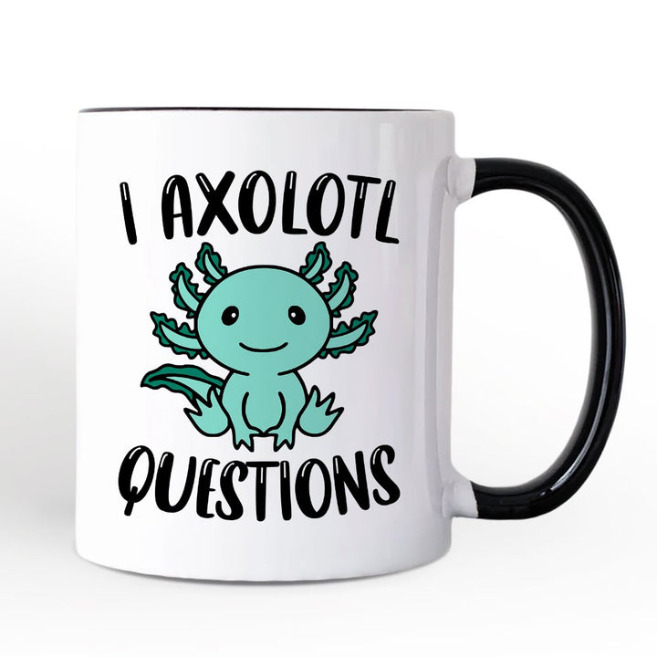 Cute Green Axolotl Personalized Mug, Salamander Animal Gift with Custom Name Personalized Ceramic Mug OrnamentallyYou White - Black Non-Custom 