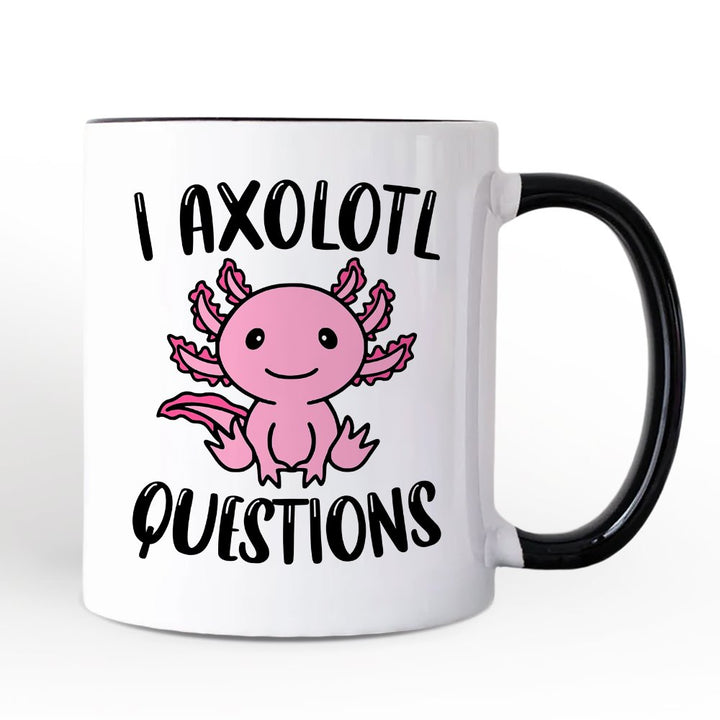 Cute Pink Axolotl Personalized Mug, Salamander Animal Gift with Custom Name Personalized Ceramic Mug OrnamentallyYou White - Black Non-Custom 