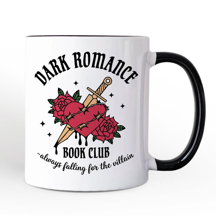 Dark Romance Book Club Personalized Mug, Vintage Gothic Romantasy Bookish Gift with Custom Name Personalized Ceramic Mug OrnamentallyYou White - Black Non-Custom 
