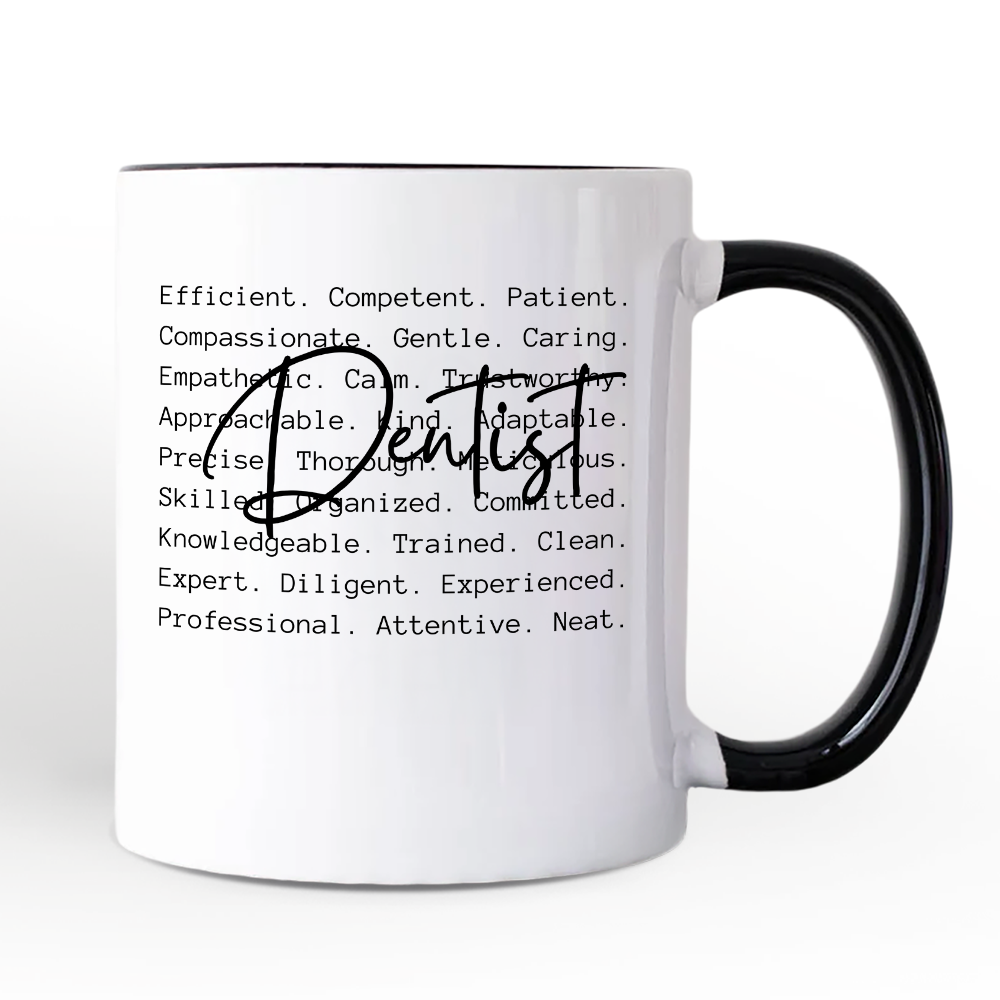 Dentist Definition Personalized Mug, Dental Appreciation Words Gift with Custom Name