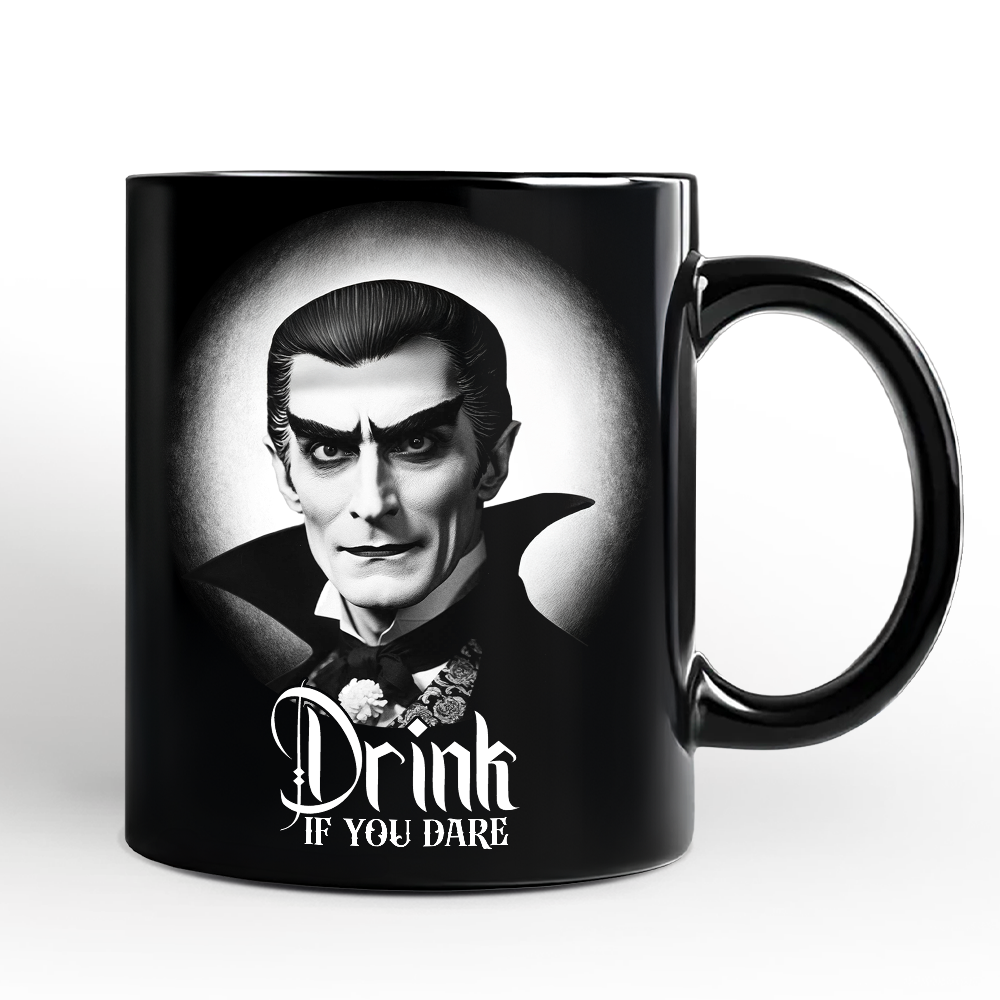 Dracula Spooky Portrait Personalized Mug Horror Villain Theme Halloween Gift with Custom Name