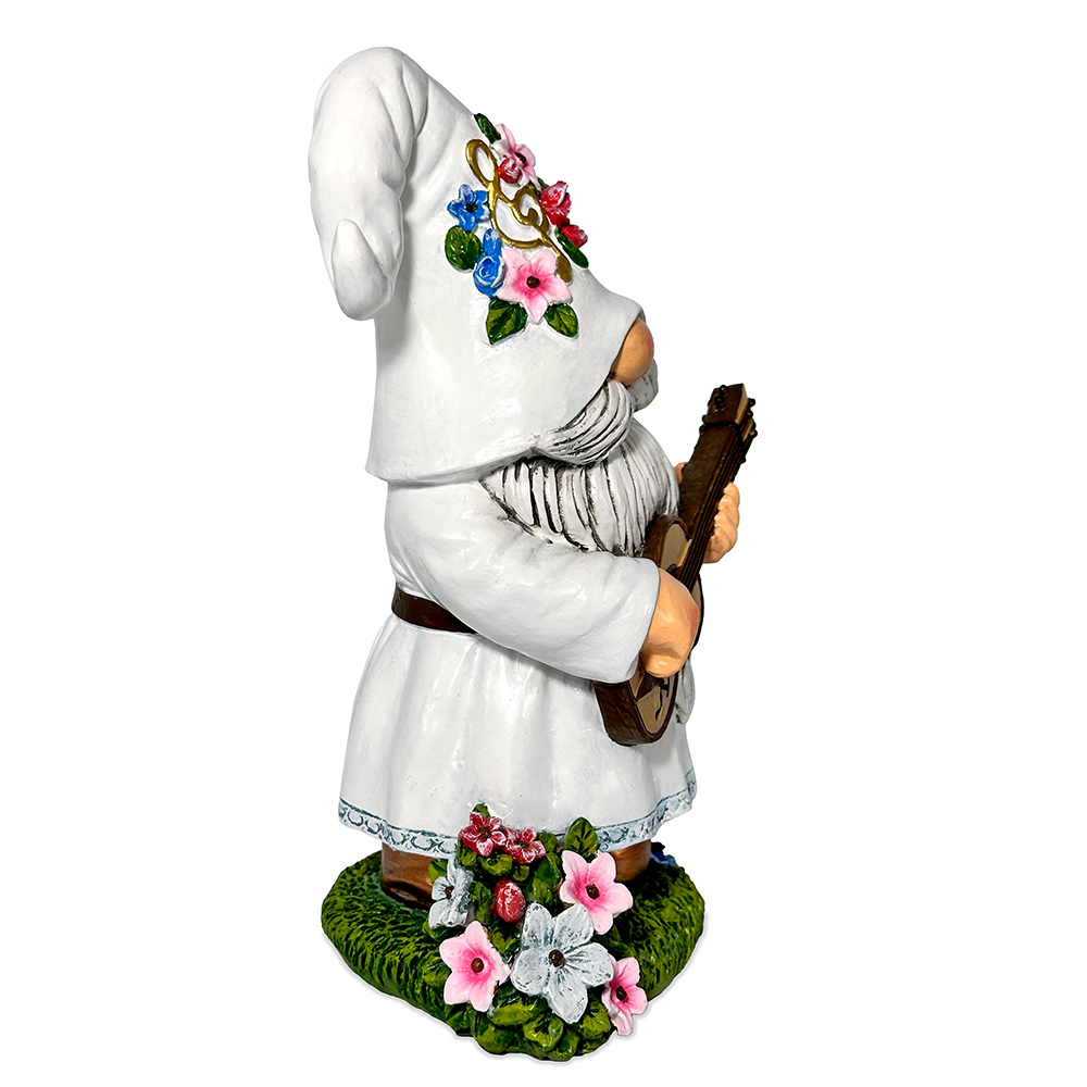 Elegant Serenader Garden Statue, 8" Romantic Musician Figurine Outdoor Decor