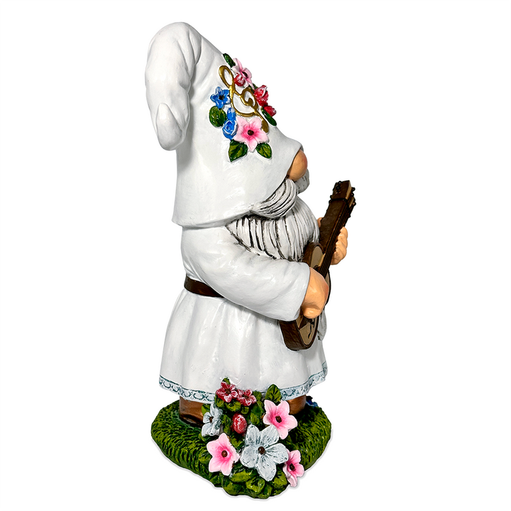 Elegant Serenader Garden Statue, 8" Romantic Musician Figurine Outdoor Decor