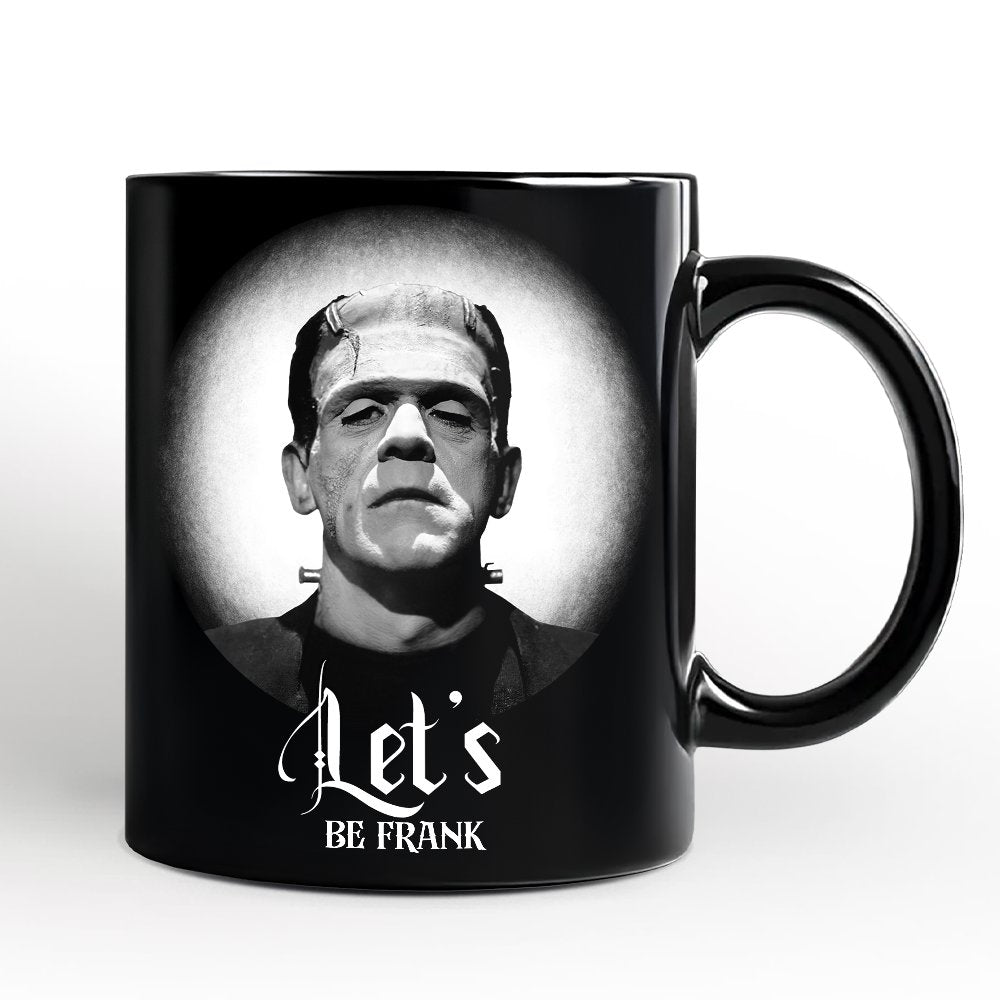 Frankenstein Spooky Portrait Personalized Mug Horror Villain Theme Halloween Gift with Custom Name Personalized Ceramic Mug OrnamentallyYou Black Non-Custom 