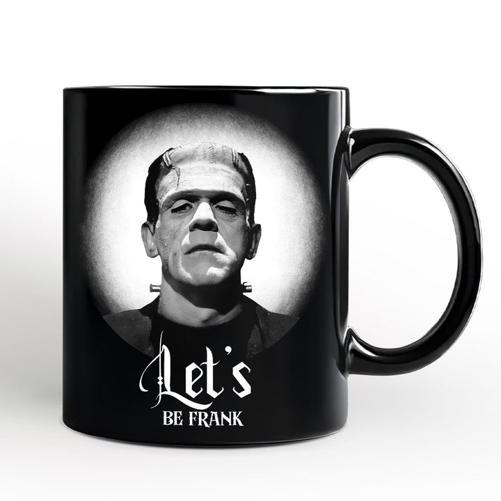 Frankenstein Spooky Portrait Personalized Mug Horror Villain Theme Halloween Gift with Custom Name Personalized Ceramic Mug OrnamentallyYou Black Non-Custom 