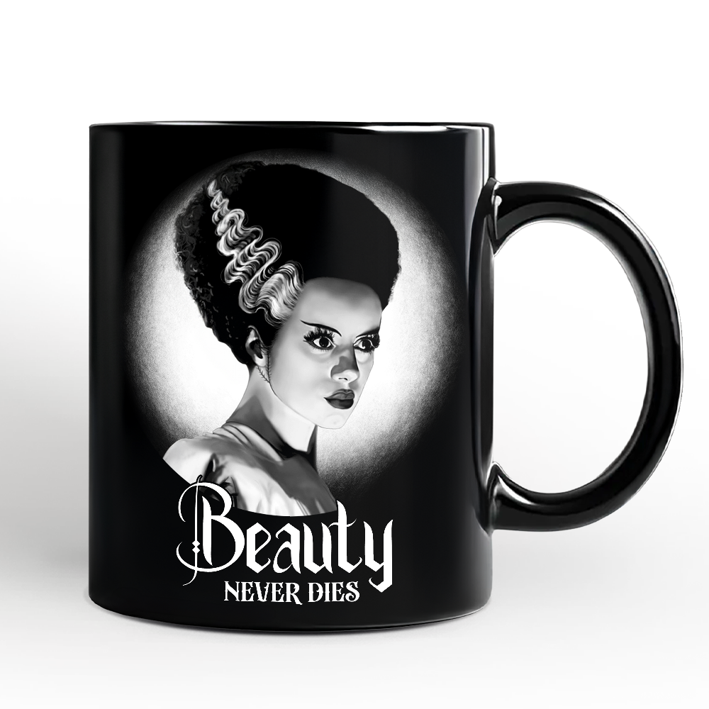 Frankenstein's Bride Spooky Portrait Personalized Mug Horror Villain Theme Halloween Gift with Custom Name