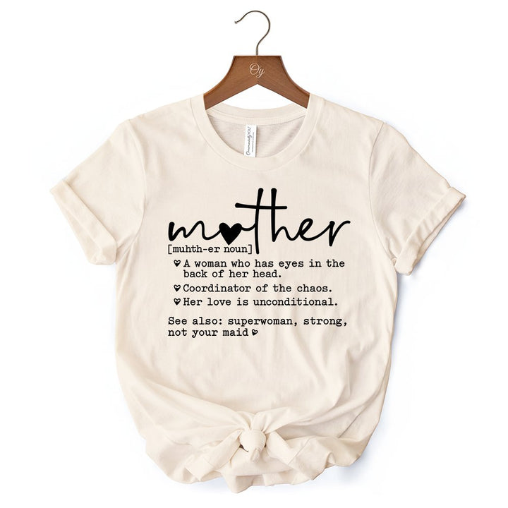 Funny Mom Definition T-Shirt, White, Natural and Black Tee for Strong and Real Mothers T-Shirts OrnamentallyYou 